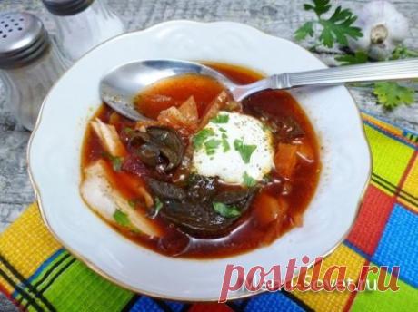 Рецепт вкусного домашнего борща с сушеными грибами