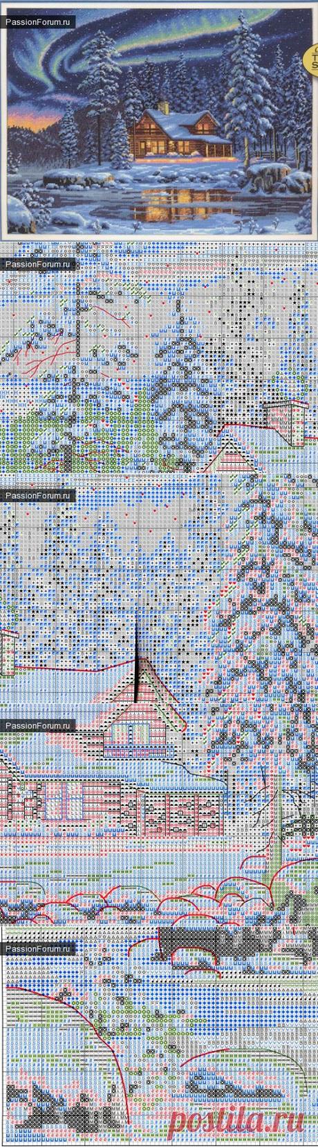 Вечерний домик / Схемы вышивки крестиком / PassionForum - мастер-классы по рукоделию