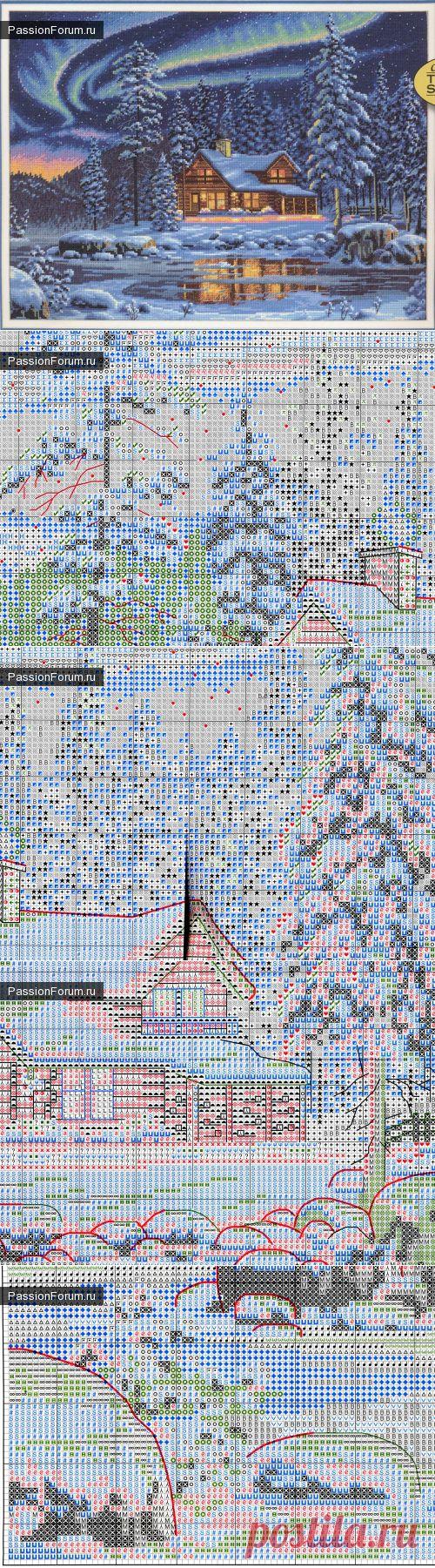 Вечерний домик / Схемы вышивки крестиком / PassionForum - мастер-классы по рукоделию
