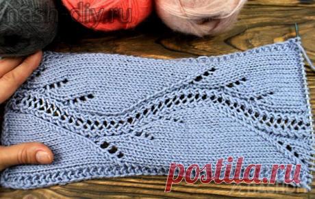 Волнистый узор спицами