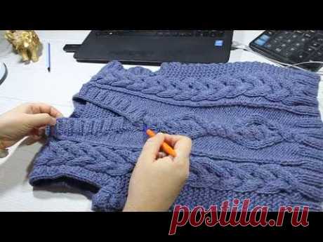Вязание детского жилета. Knitting of a children's vest.
