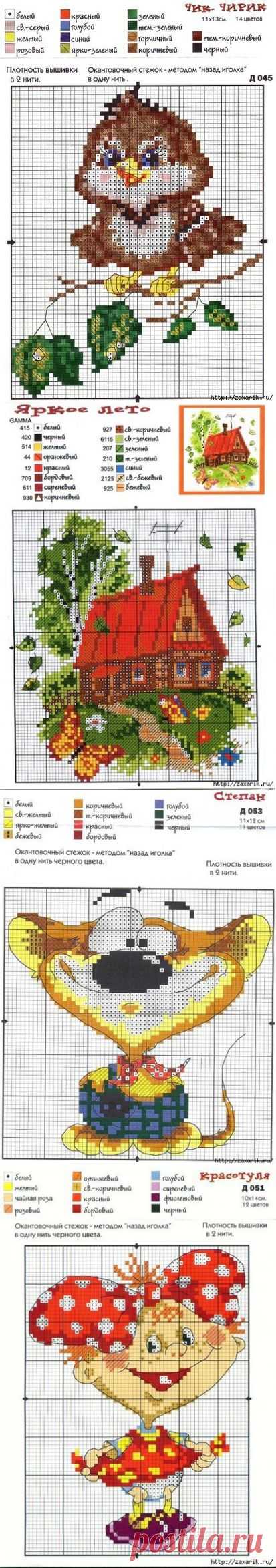 Простенькие схемы вышивки