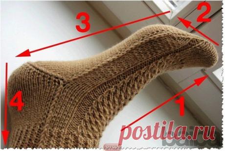 Носочки , связанные на двух спицах