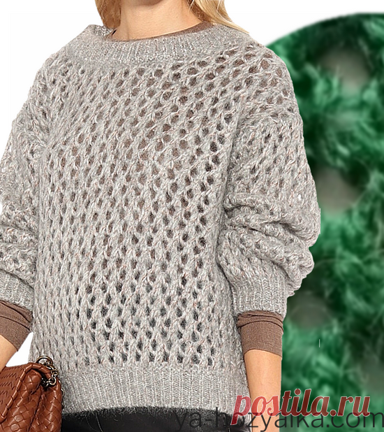 Свитер Brunello Cucinelli узором сетка. Брунелло Кучинелли Вязание Свитер Brunello Cucinelli узором сетка. Узор сетка отлично смотрится не только из хлопка, но и с мохера! Свитер BRUNELLO CUCINELLI связан в технике СЕТКА.