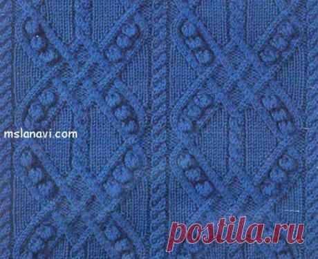 Рельефный узор спицами №68 | Вяжем с Ланой