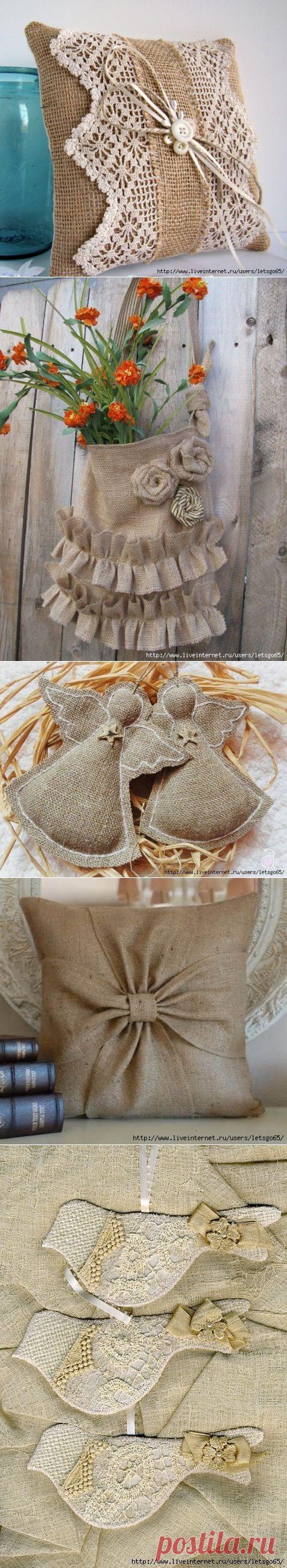 МЕШКОВИНА, ЛЁН, ХОЛСТИНА. ОЧЕНЬ МНОГО ИДЕЙ!!!