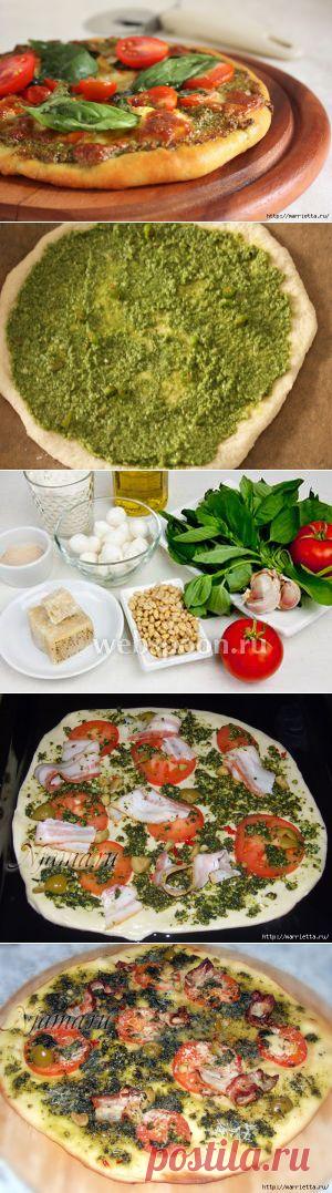 Итальянская ПИЦЦА с беконом и соусом ПЕСТО. Два рецепта.