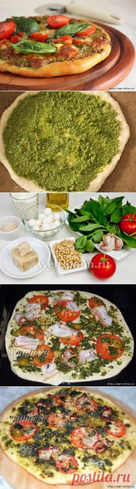 Итальянская ПИЦЦА с беконом и соусом ПЕСТО. Два рецепта.