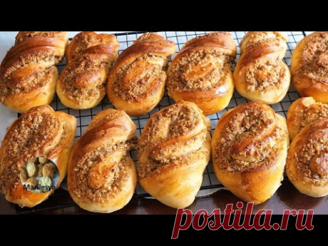Булочки огонь! ОРЕХОВЫЕ ЗАВИТУШКИ,просто как десерт! Ореховая начинка, как в кондитерской! - YouTube