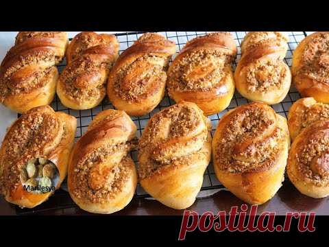 Булочки огонь! ОРЕХОВЫЕ ЗАВИТУШКИ,просто как десерт! Ореховая начинка, как в кондитерской! - YouTube