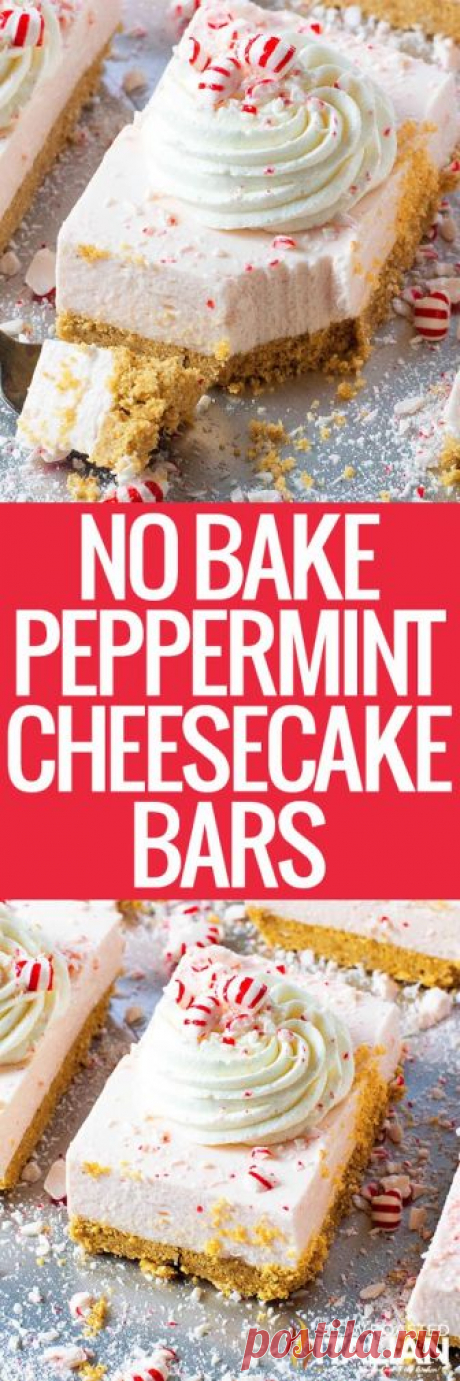 Не-Bake Ментов Cheesecake барове (с видео)