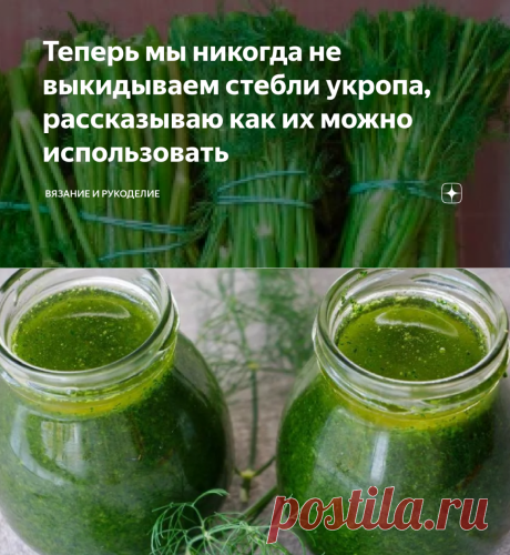 Теперь мы никогда не выкидываем стебли укропа, рассказываю как их можно использовать | Вязание и Рукоделие | Яндекс Дзен