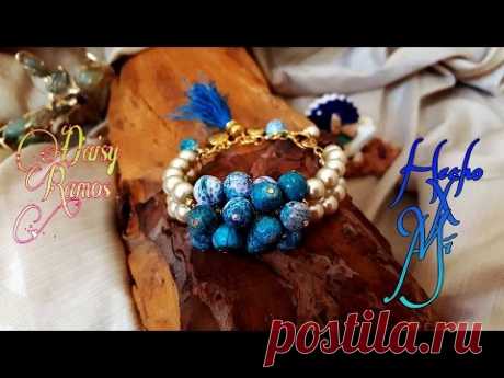 Pulsera de Agatas y Perlas DIY Pearls and Agates Bracelet