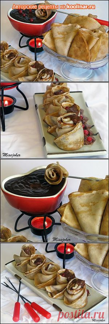 Пряные блинчики с сырно-шоколадным фондю. Рецепт c фото, мы подскажем, как приготовить!
