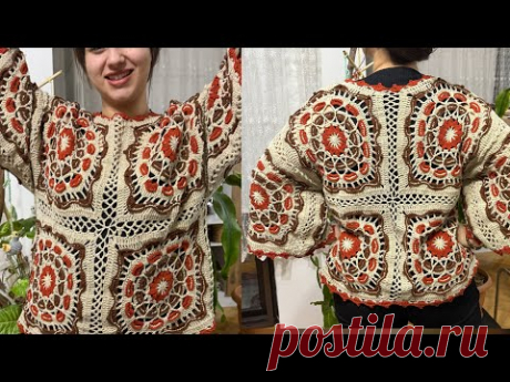 Новый дизайн❣️Урок вязания блузки с мотивом мандалы крючком #crochet #diy #mandala #moti