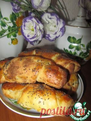 Творожные рогалики с яблоками - кулинарный рецепт