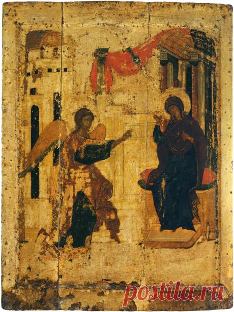 Андрей Рублёв. Праздничный чин (атр) (Москва, Благовещенский собор Кремля, 1405) Благовещение (81 х 61 см)