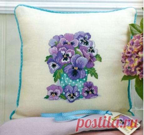 Схема вышивки крестом Анютины глазки (Цветы)