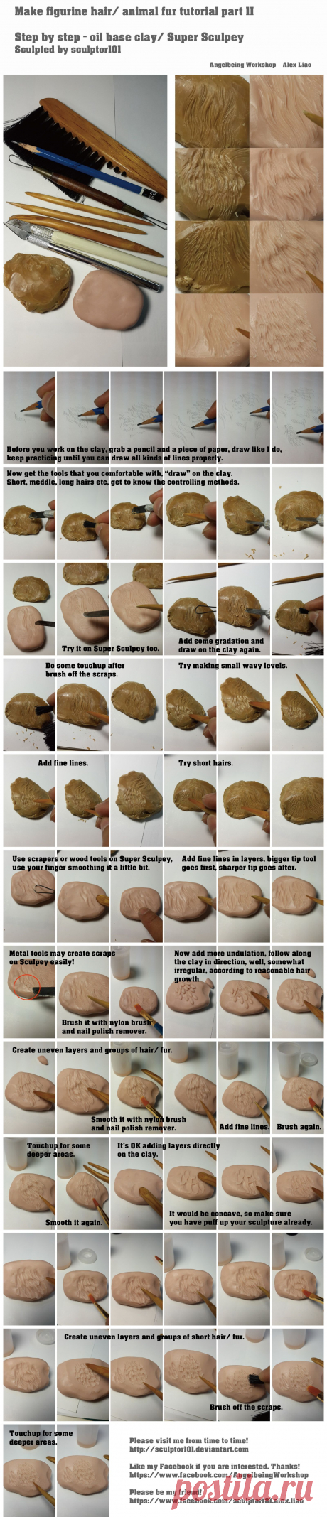 Making figurine hairs animal fur tutorial part 2 by sculptor101 on DeviantArt