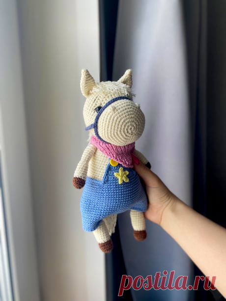 PDF Лошадка крючком. FREE crochet pattern; Аmigurumi toy patterns. Амигуруми схемы и описания на русском. Вязаные игрушки и поделки своими руками #amimore - лошадь из обычной пряжи, лошадка, конь.