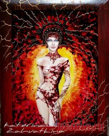 Мастер-класс по витражной росписи: Картина Princess Of The Dawn в смешанной технике