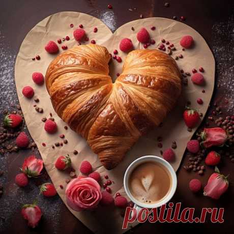 Круассан сердечком, в день святого Валентина ❤️