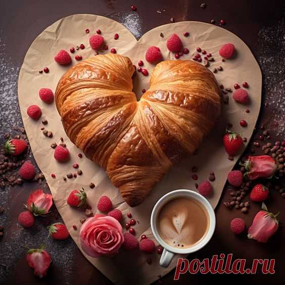 Круассан сердечком, в день святого Валентина ❤️