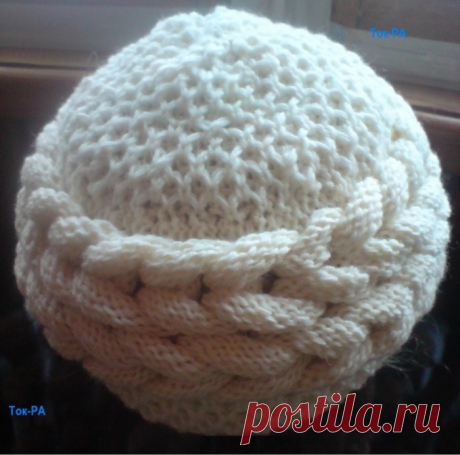 Шапочка с 2 поперечными косами.