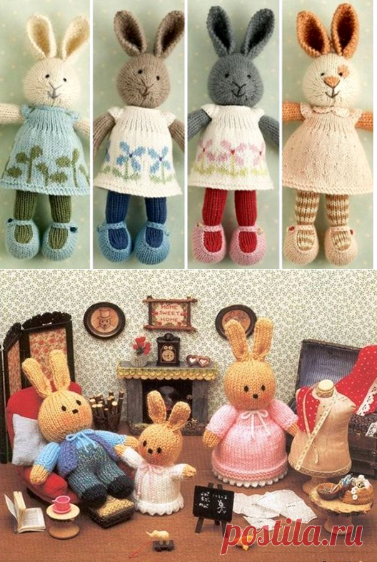 Схема вязания зайца спицами с пошаговым описанием.