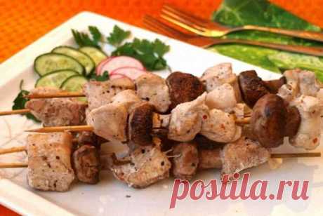 Шашлык с грибами — Домашняя кулинария