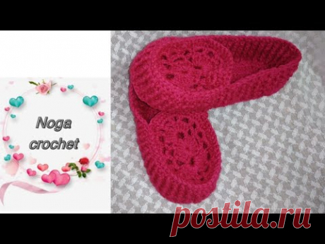 لكلوك سليبر كروشيه جديد ومميز وطريقه عمله لكل المقاسات