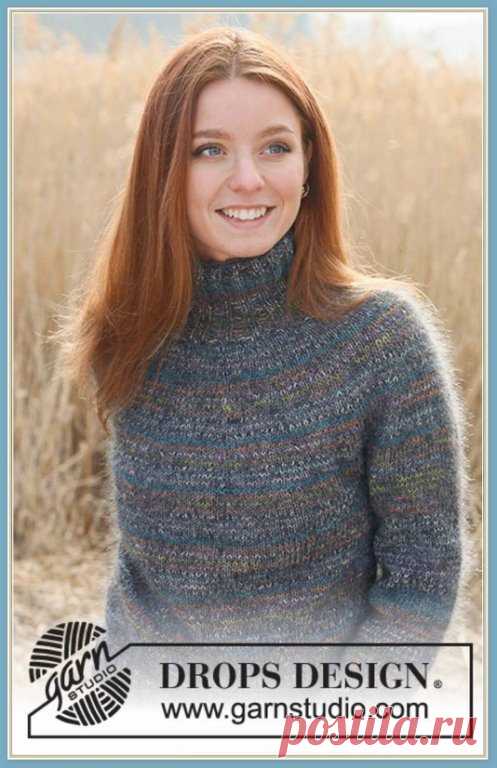 Джемпер с круглой кокеткой от Drops