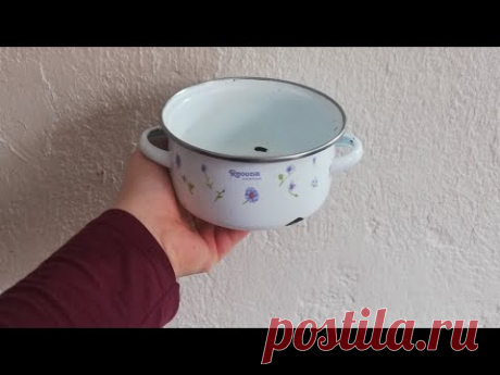 37 YILLIK EMAYE TENCEREDEN SÜPER GERİ DÖNÜŞÜM RECYCLE DIY IDEA