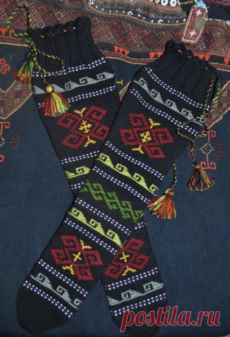 Грузинские жаккард-гольфы: ru_knitting