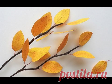 ABC TV | How To Make Autumn Twigs Yellow Leaves From Paper - Craft Tutorial