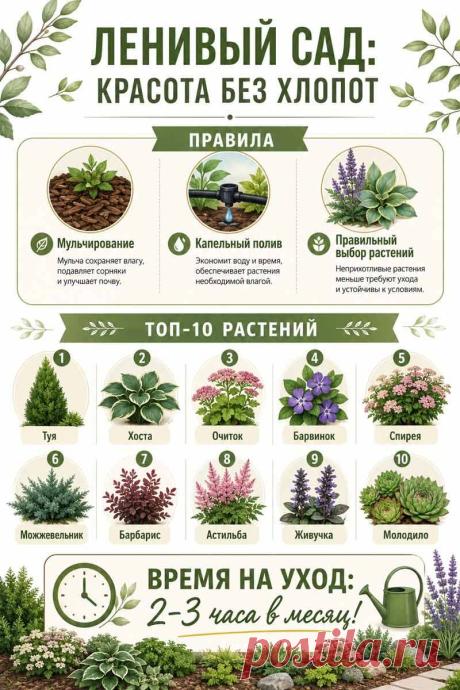 Ленивый сад: красота без хлопот. Практическое руководство по созданию малоуходного участка | Идеи мастера | Дзен