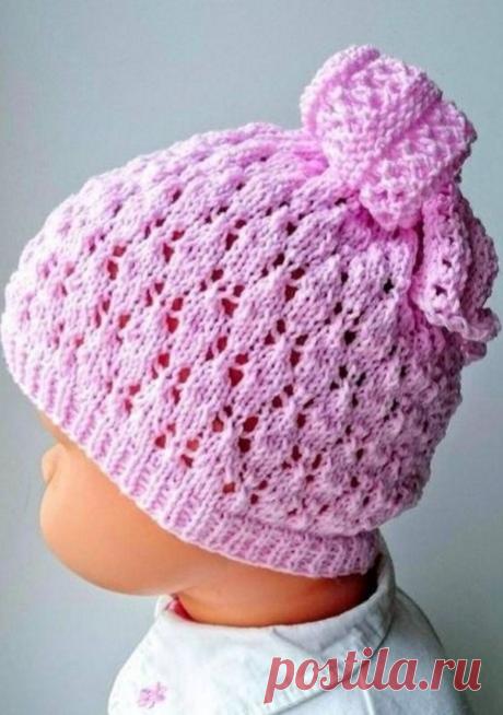 Детская шапка спицами 2018