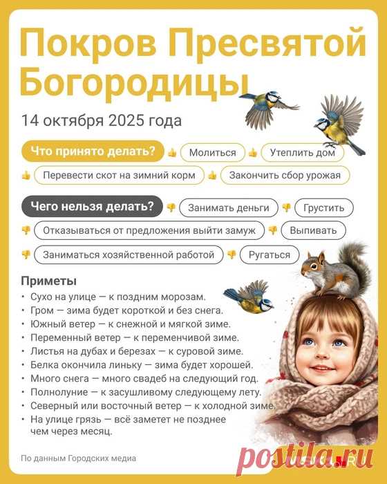 14 ОКТ-Рождество Пресвятой Богородицы в 2025 году: дата, приметы, традиции, что можно и нельзя делать
