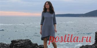 Платье на вязальной машине Marina Платье на вязальной машине с описанием. Платье силуэта трапеция с рукавом длиной по локоть, вязаное на машине простым жаккардовым узором в крапинку с описанием для женщин, размеры 42, 44, 46, 48, 50.