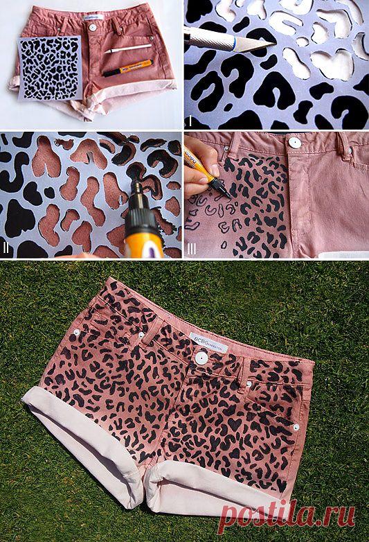 Шорты с леопардовым принтом (мастер-класс) / Шорты / Модный сайт о стильной переделке одежды и интерьера