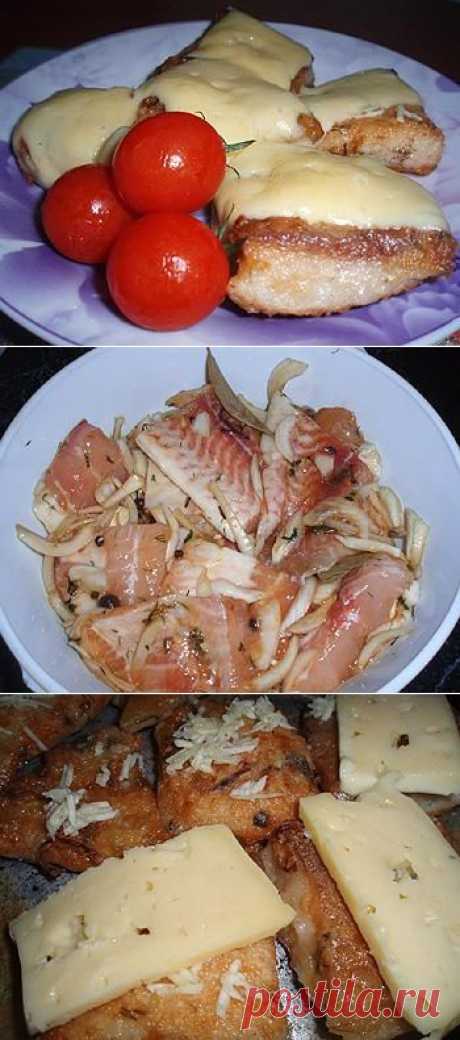 Хорошая кухня - жареная рыба с чесноком и сыром. Кулинарная книга рецептов.