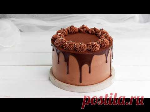 Шоколадный КРЕМ ДЛЯ ВЫРАВНИВАНИЯ/ Простой ДЕКОР ТОРТА/ Потёки/ МИНИМУМ продуктов и действий