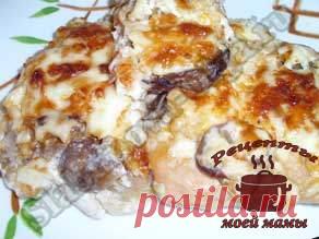 Куриная грудка с грибами. Рецепт. Фото