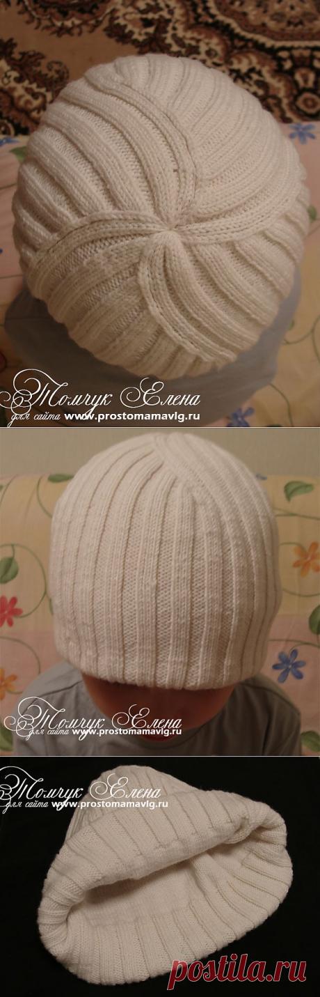 Век вяжи - век учись! Двойная шапка резинкой с интересными убавками.