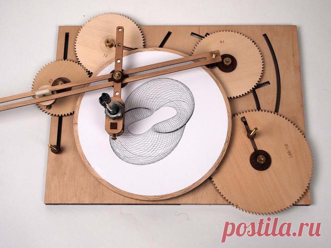 Crank Out Infinite Geometric Designs With The Wooden Cycloid Drawing Machine | Colossal