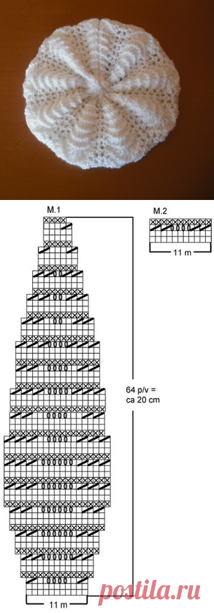 АЖУРНЫЙ БЕРЕТ "ВЕЕРОЧКИ".