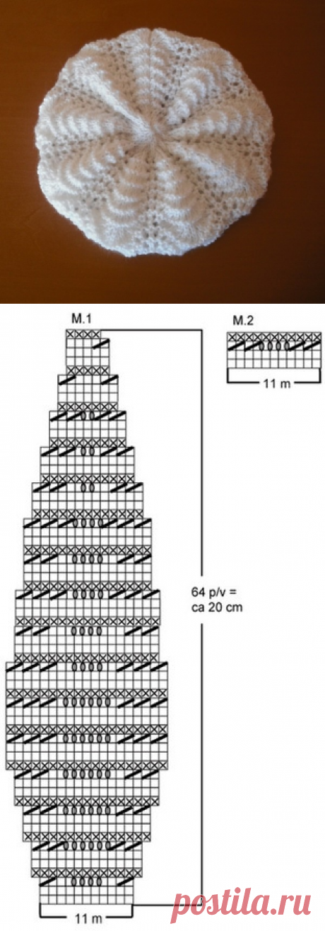 АЖУРНЫЙ БЕРЕТ &quot;ВЕЕРОЧКИ&quot;.