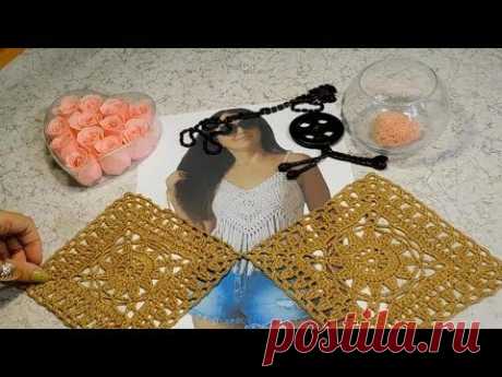 Учимся вязать крючком летний топ в стиле бохо/Knit boho top