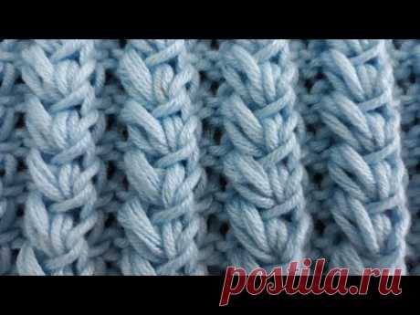 Красивый рельефный узор спицами для свитера, шапочки, жилета, кофты.