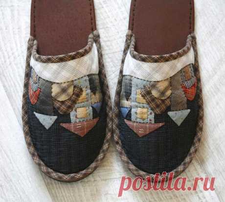 Patchwork Slippers Tutorial. Домашние тапочки ~ DIY Tutorial Ideas!